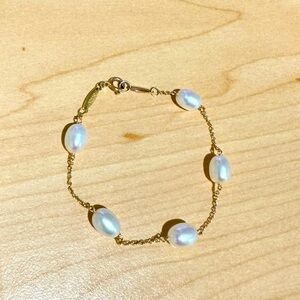 Tiffany & Co Elsa Peretti Pearl by the Yard Bracelet 18K Gold 6.5 in